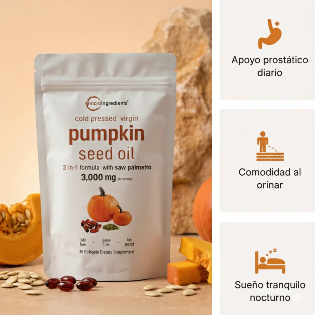 Pumpkin-Apoya tu Salud Prostática y fortalece tu cabello desde hoy