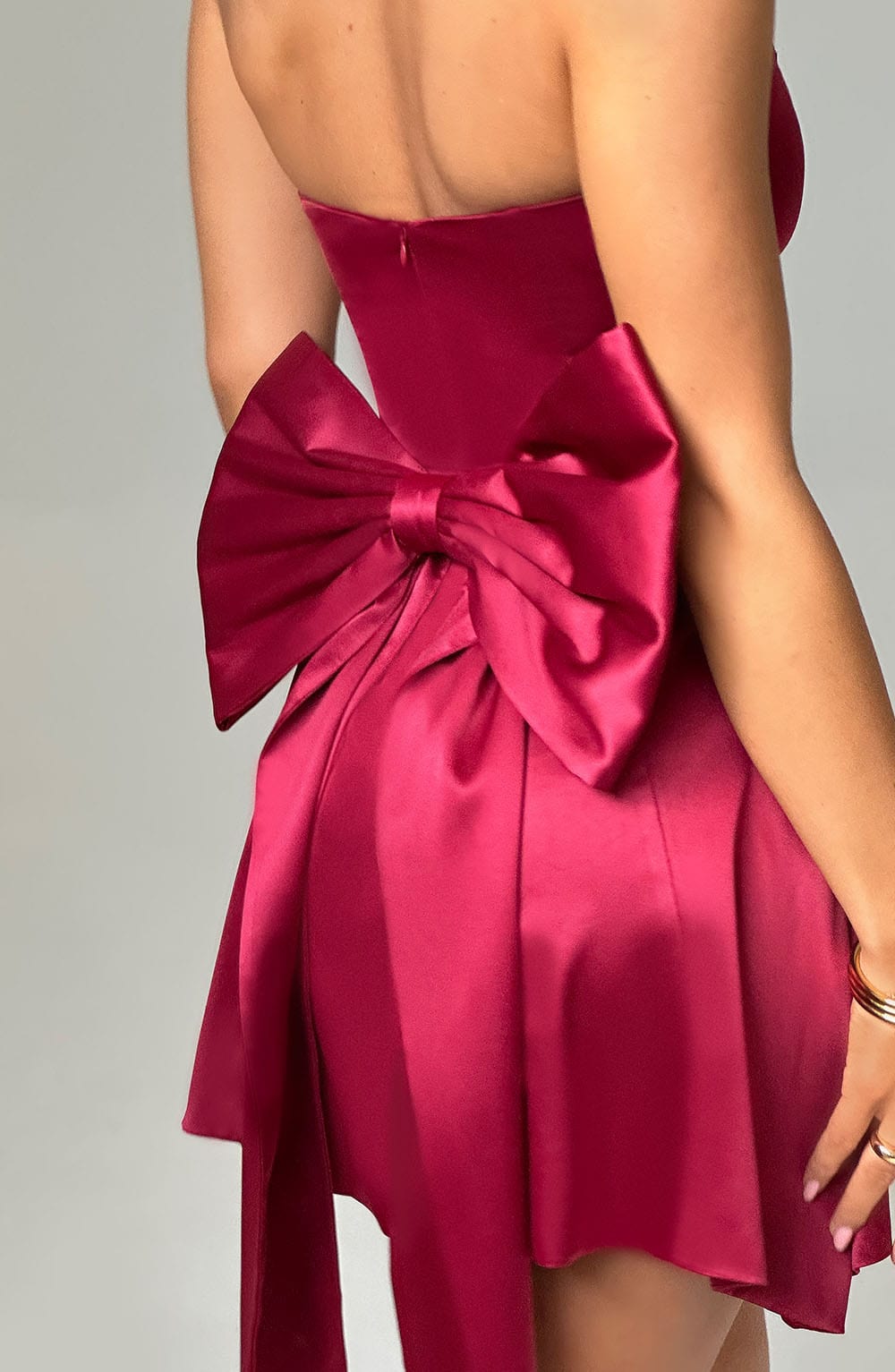 Rosette Mini Dress - Wine